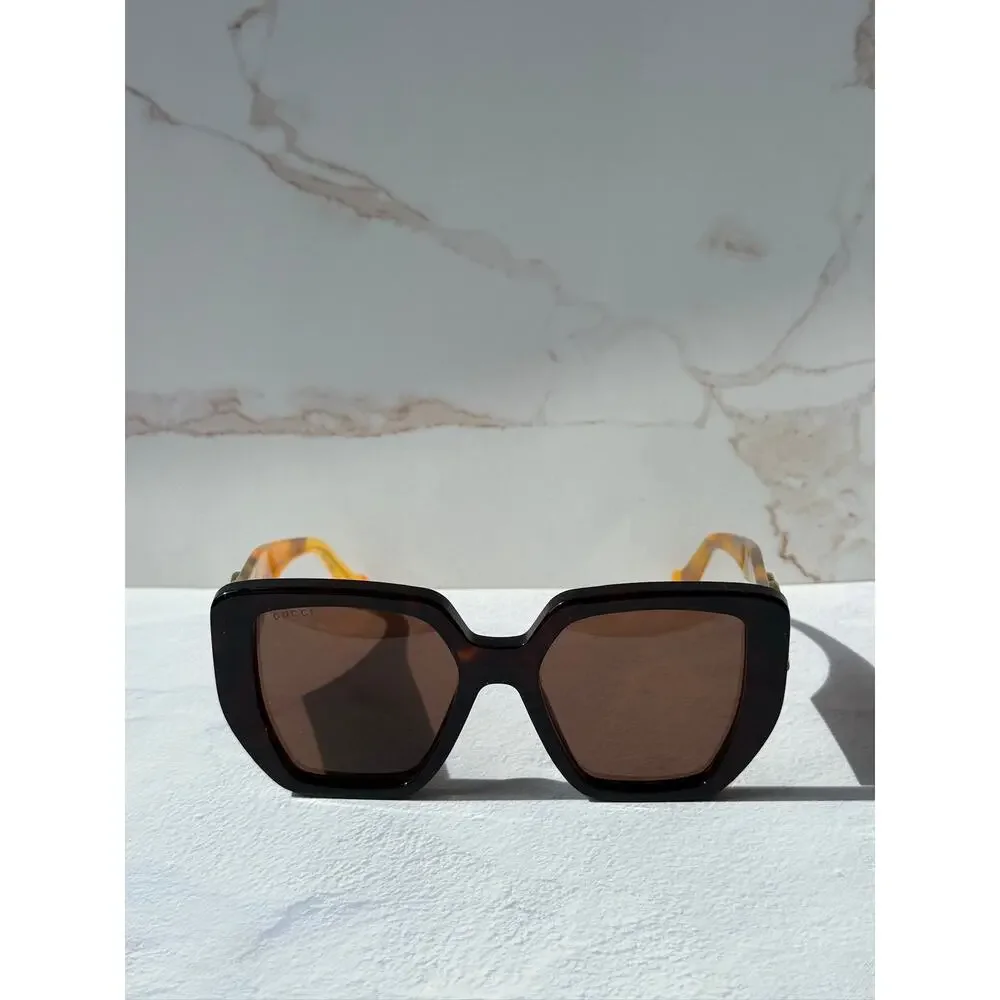NEW Gucci GG0956S Havana Brown Marmont Oversized Sunglasses